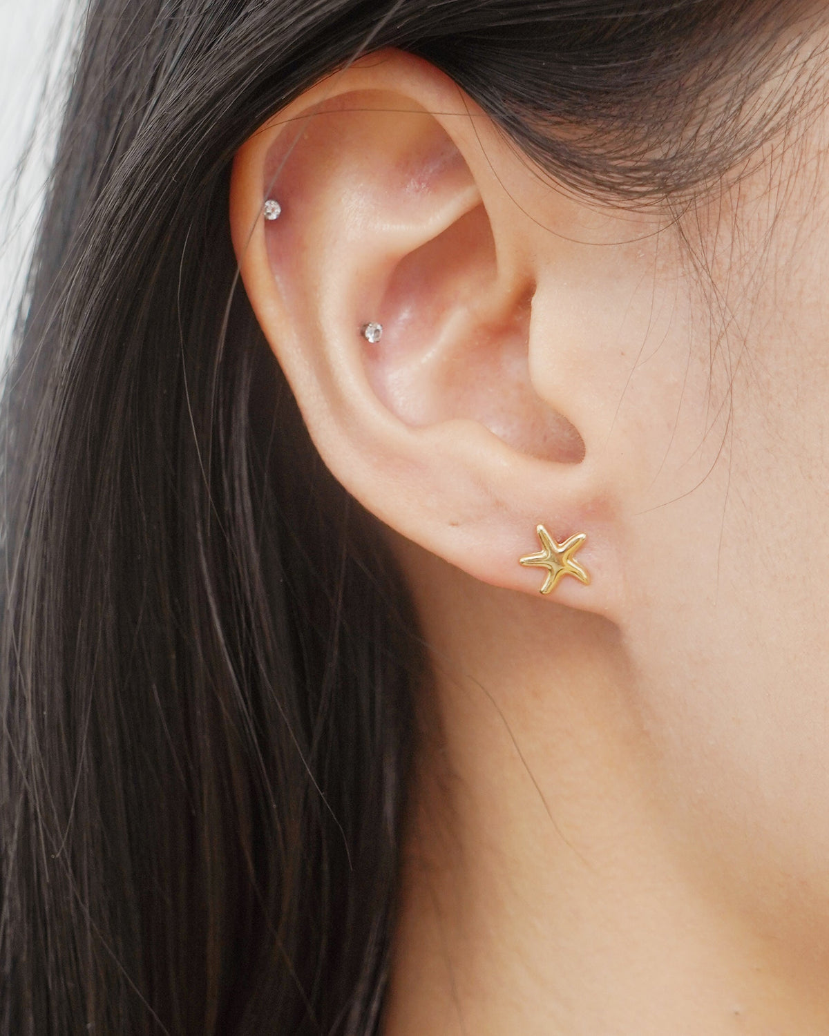14k Gold Starfish Stud Earrings