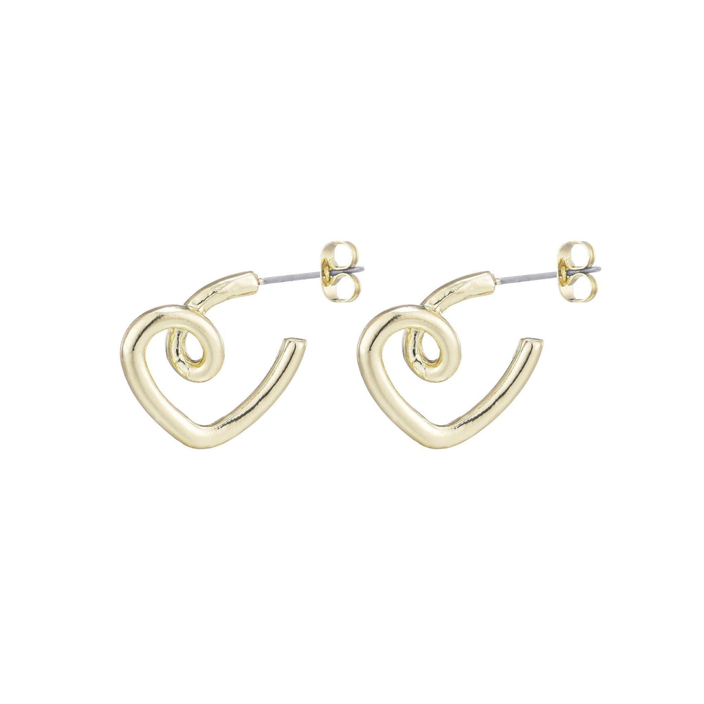 Gold Plated Heart Hoops