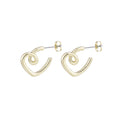 Gold Plated Heart Hoops