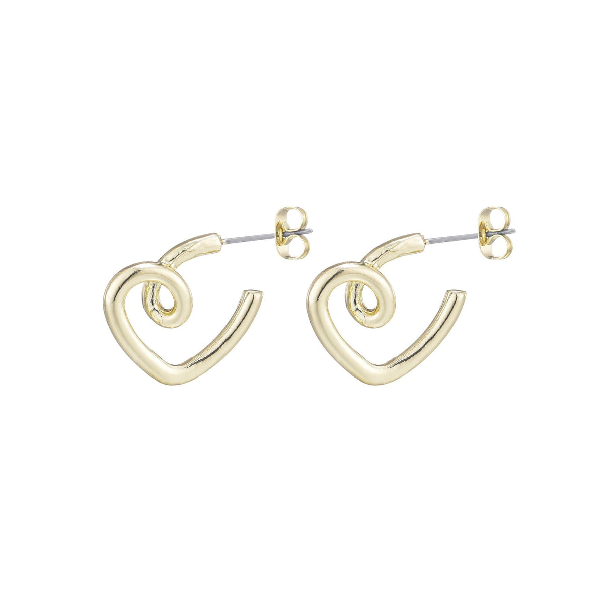 Gold Plated Heart Hoops