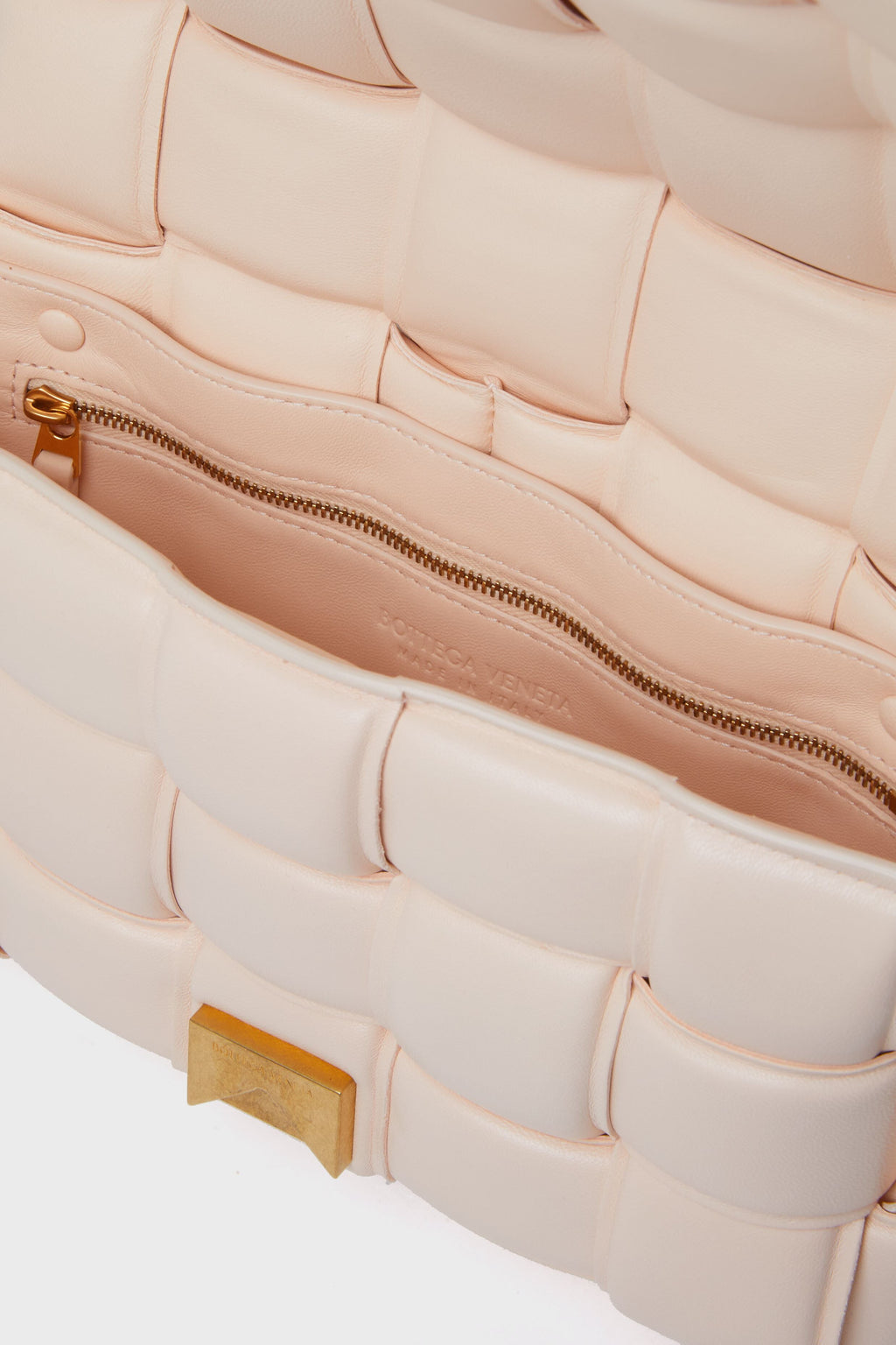Bottega Veneta Pink Beige Maxi Intrecciato Padette Cassette Bag