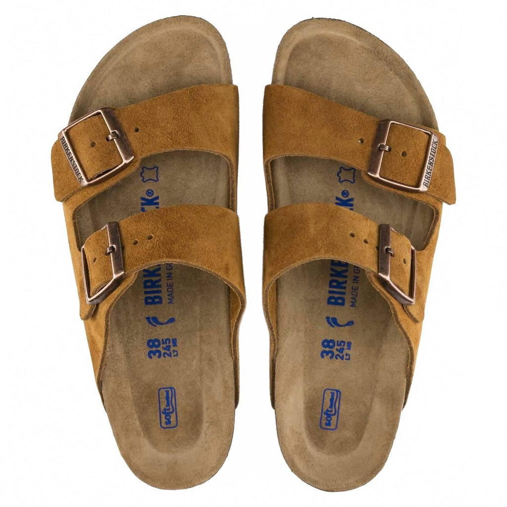 Unisex Arizona Soft Footbed Sandal In Mink Suede