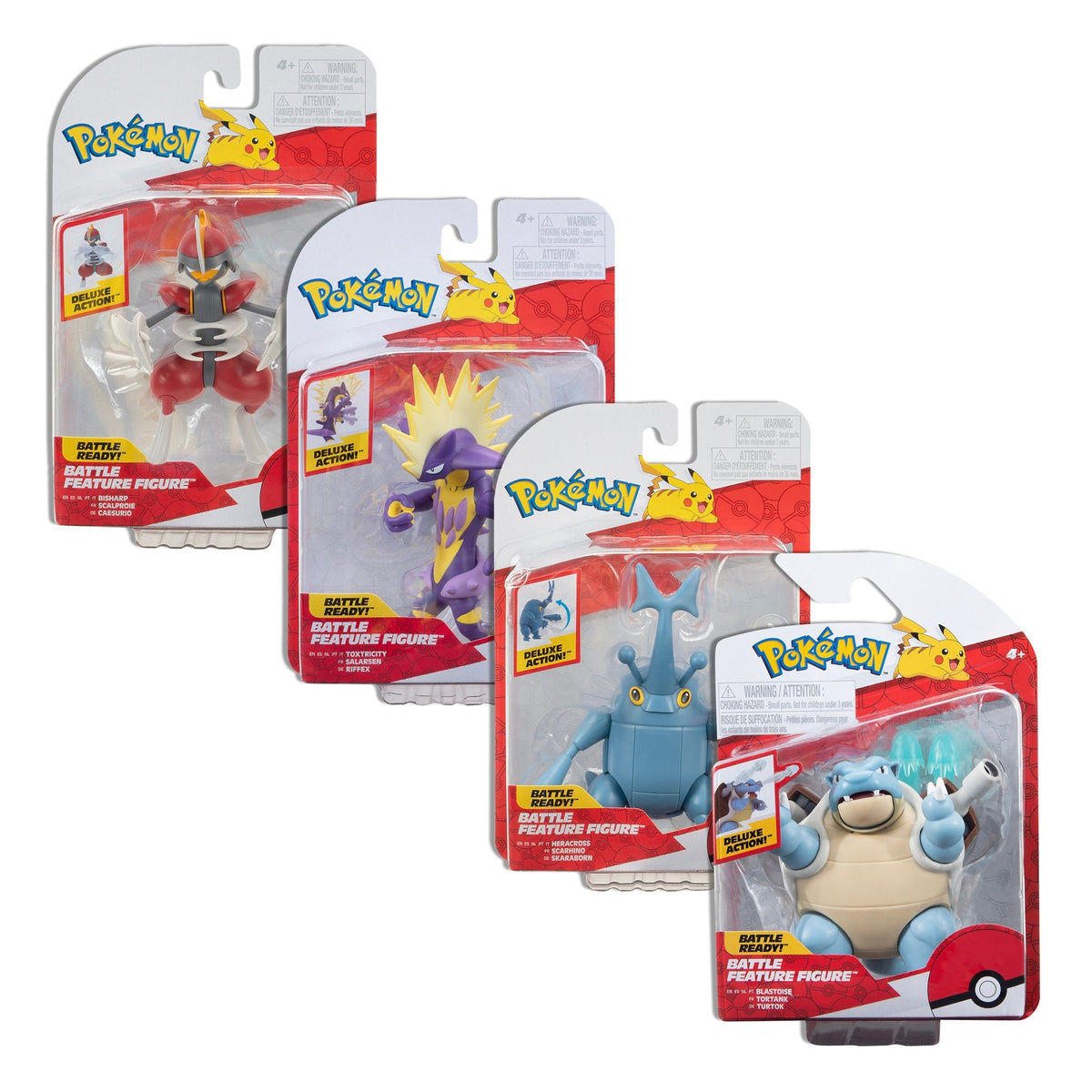Pokémon: Battle Feature Figure Set - Blastoise, Bisharp, Toxtricity, Heracross