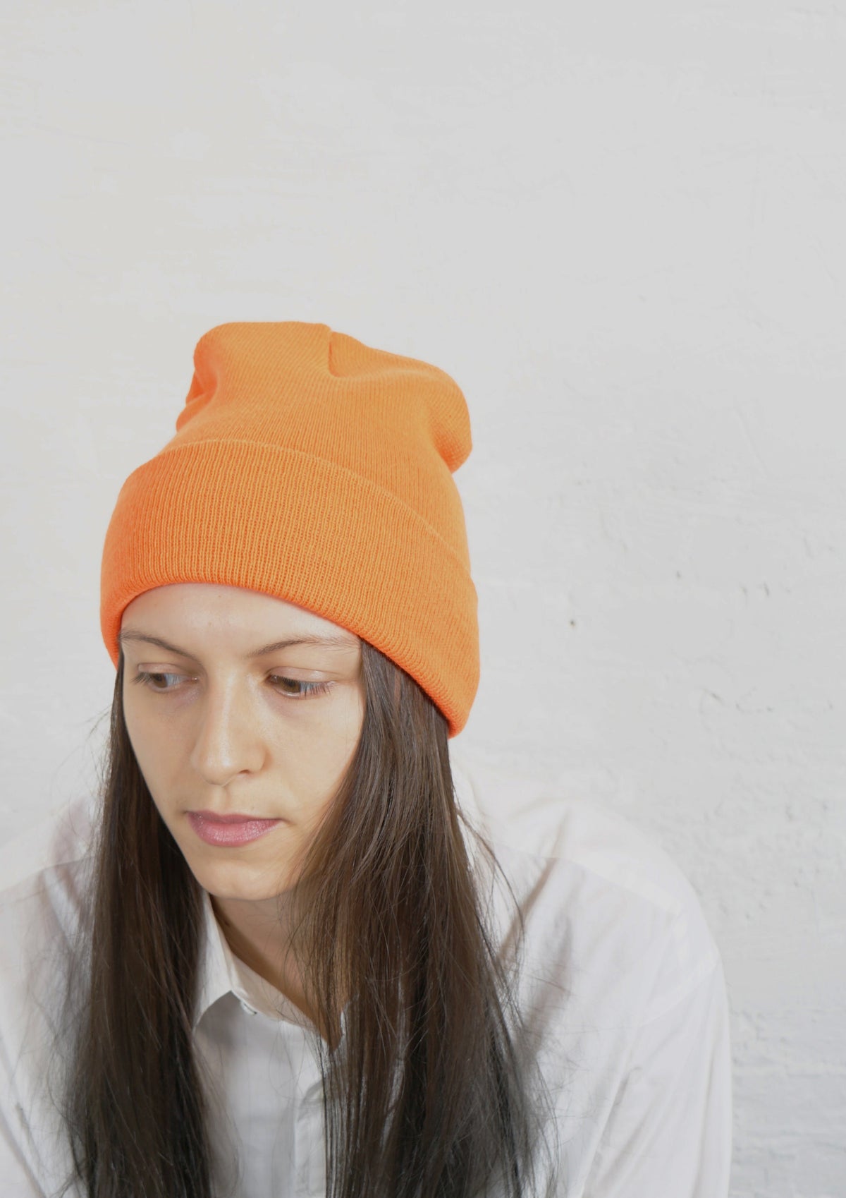 Acrylic Watch Cap Neon Orange