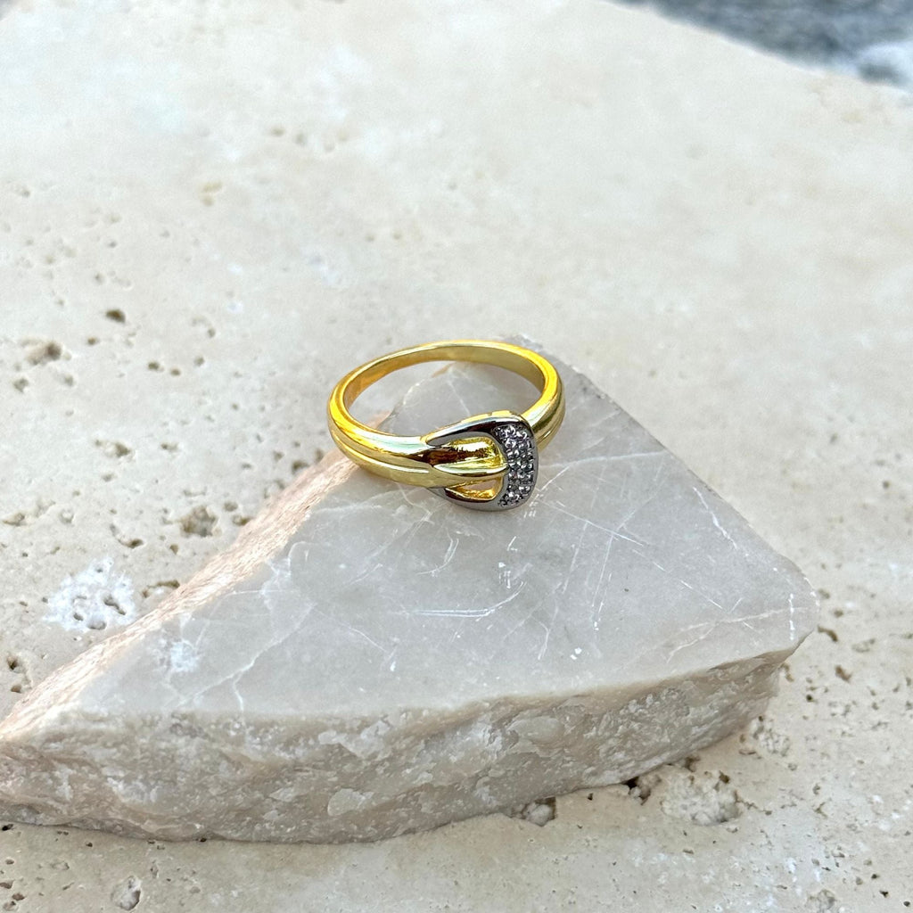14k Gold Plated Buckle Ring
