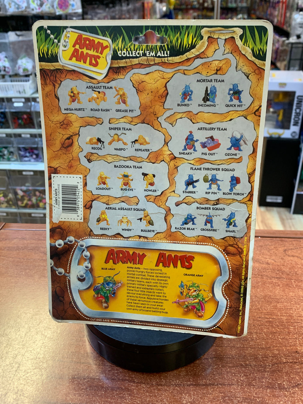 Flame Thrower Squad with Card Back 5422 (Vintage Army Ants, Hasbro) COMPLETE