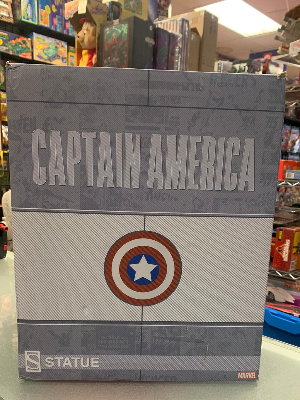 Avengers Assemble Captain America Statue (Marvel, SideShow) Open Box
