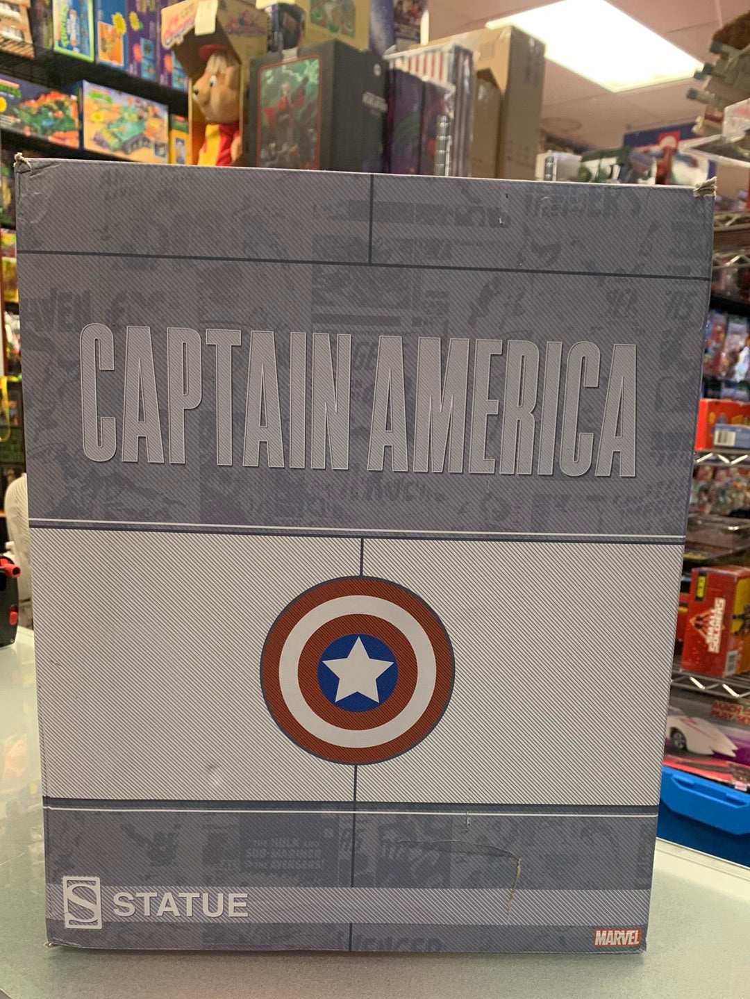 Avengers Assemble Captain America Statue (Marvel, SideShow) Open Box