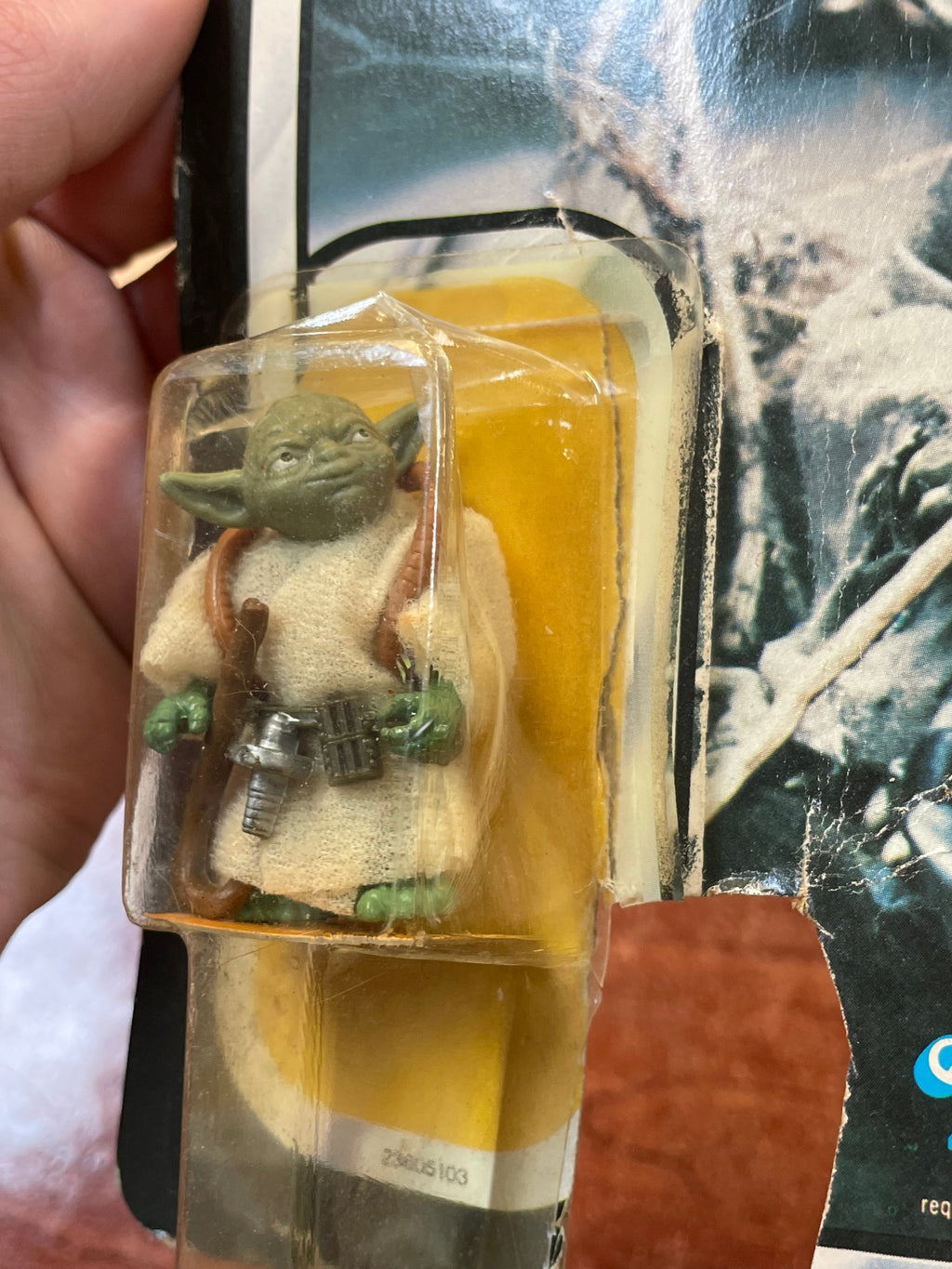 Brown Snake Yoda with Card ESB 9509 (Vintage Star Wars, Kenner) **Open Card**