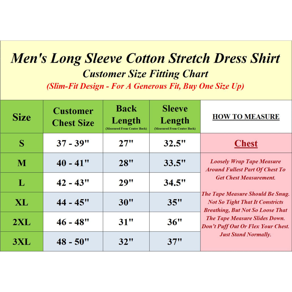 Galaxy James Tailor Men's  Slim Fit Long Sleeve Stretch Dress Shirt