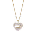 14k Gold Plated CZ Heart Necklace