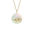 Fossil Women's Sutton Evil Eye Gold-Tone Stainless Steel Pendant Necklace