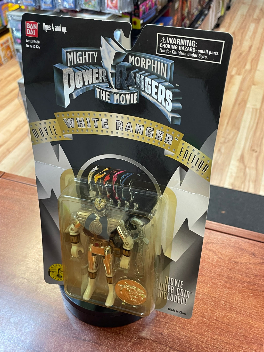 Auto Morphin Metallic White Ranger (Vintage MMPR Power Rangers, Bandai) **SEALED**