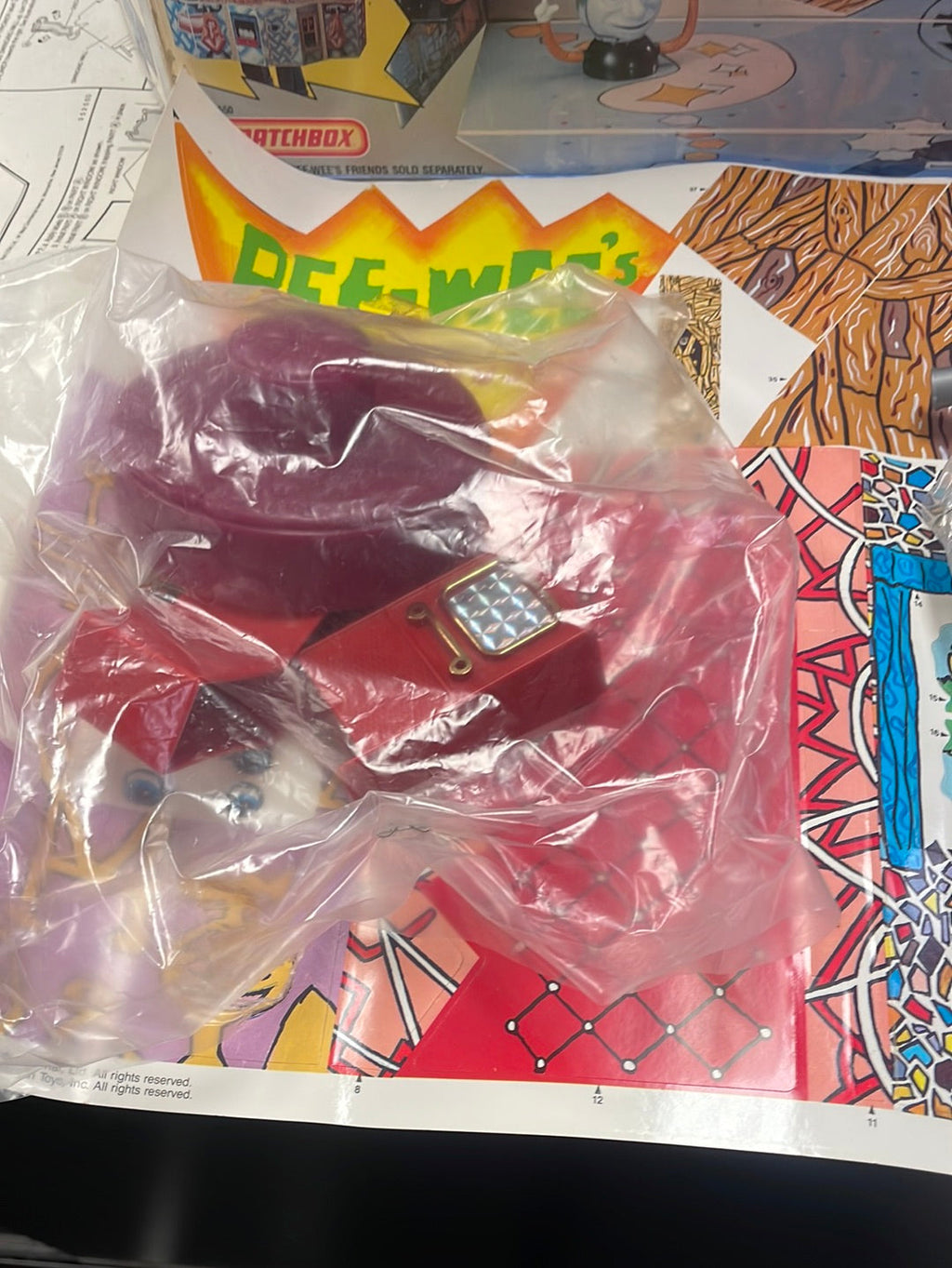 Pee Wee’s Playhouse (Matchbox, Vintage Pee Wee Herman) Unused Contents
