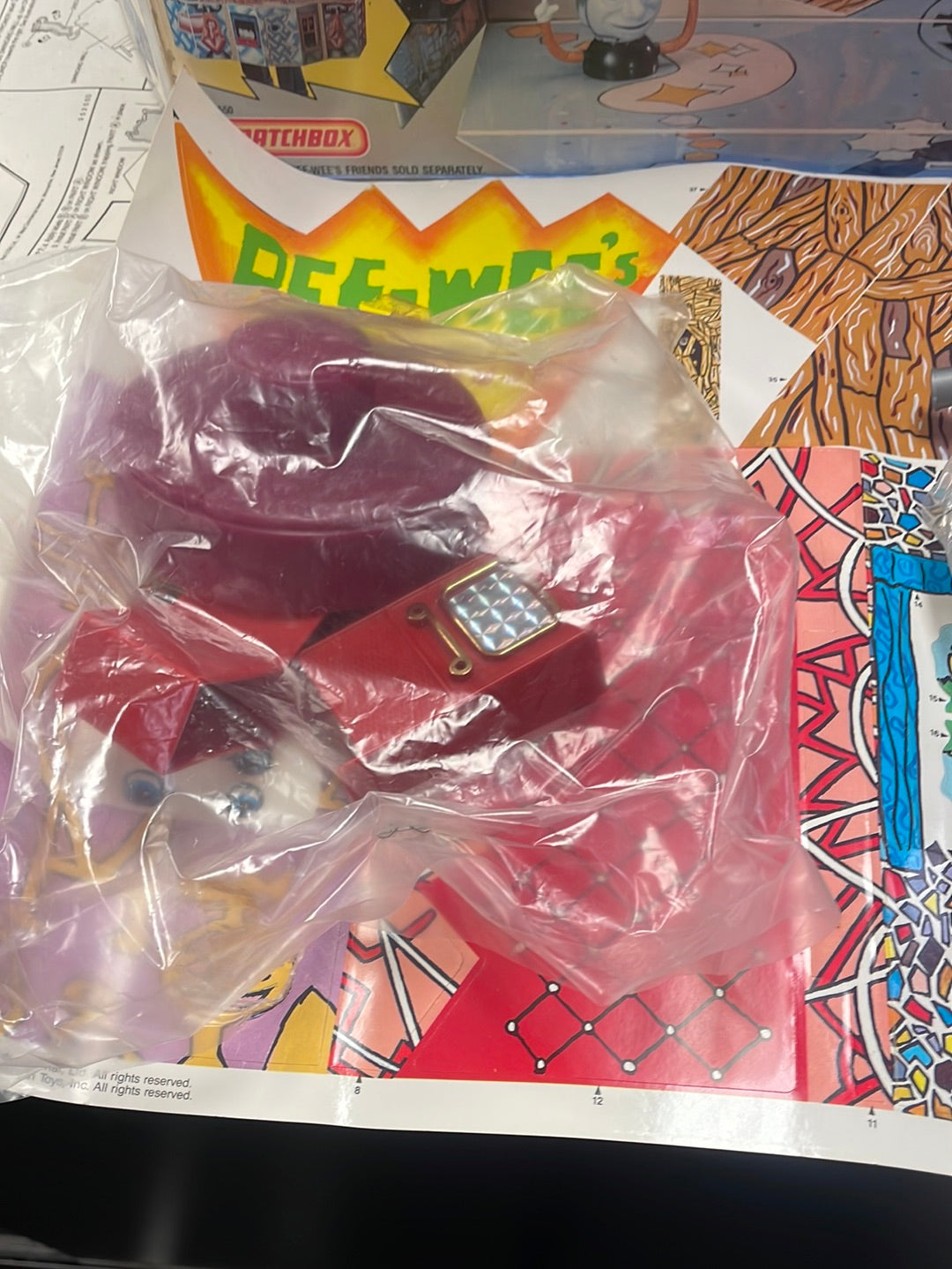 Pee Wee’s Playhouse (Matchbox, Vintage Pee Wee Herman) Unused Contents