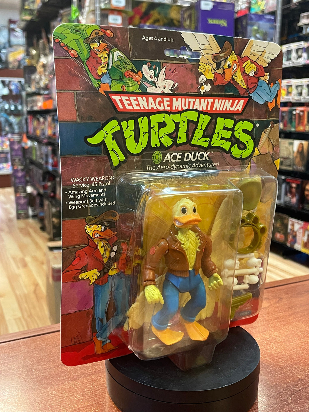 Ace Duck No Hat -14 Back-  (Vintage TMNT Ninja Turtles, Playmates) **SEALED**