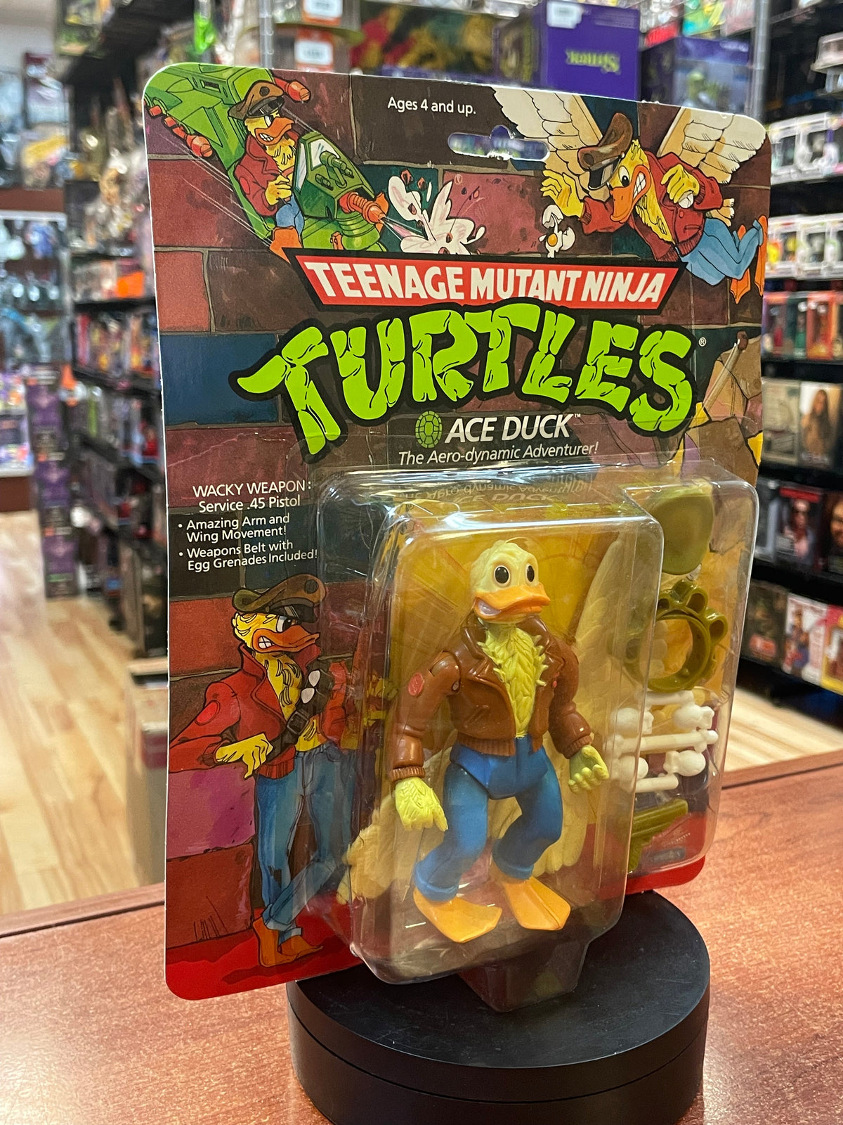 Ace Duck No Hat -14 Back-  (Vintage TMNT Ninja Turtles, Playmates) **SEALED**