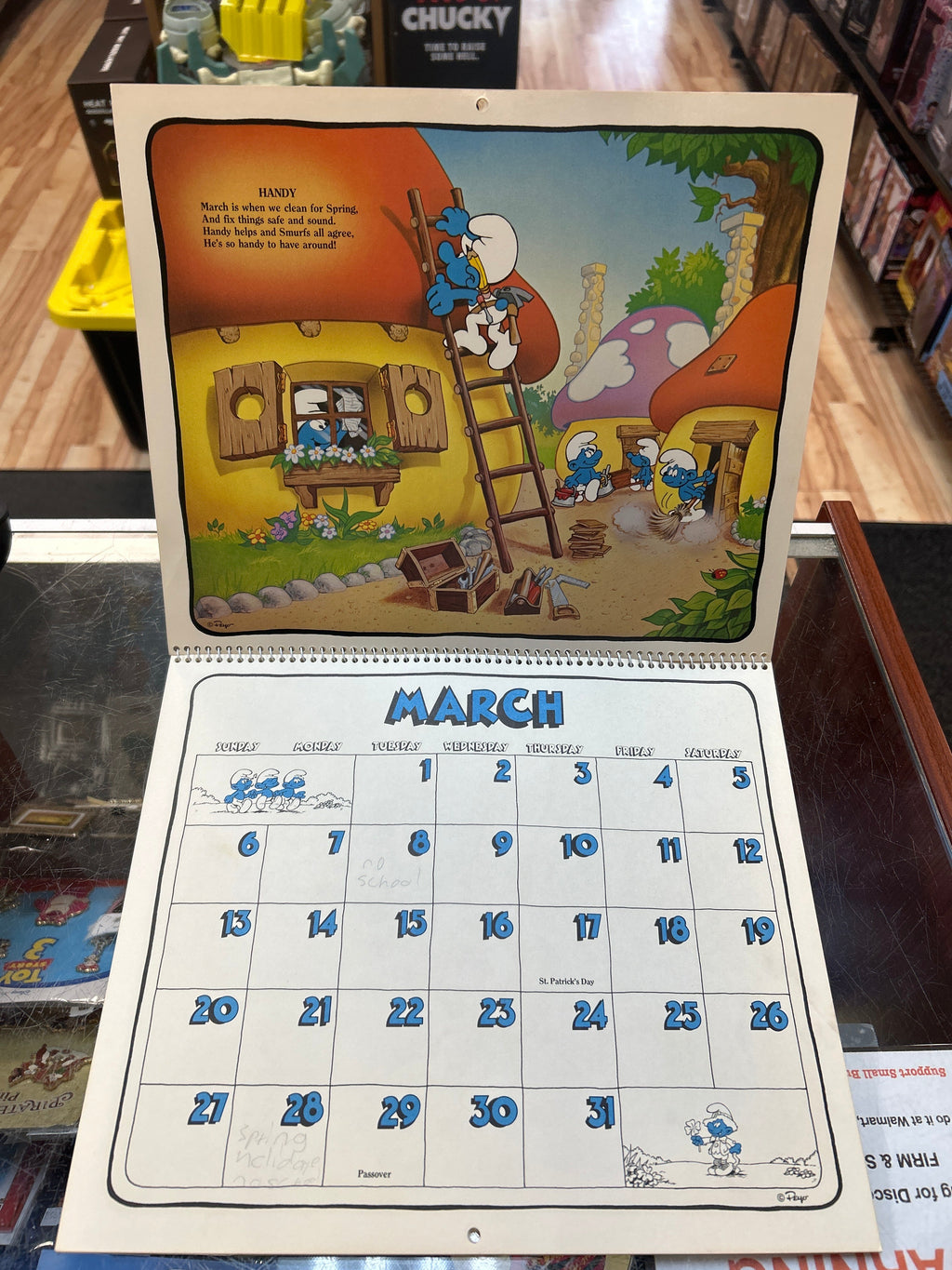 16 Month Calender -1982/1983- (Vintage Smurfs, Schleich Peyo)