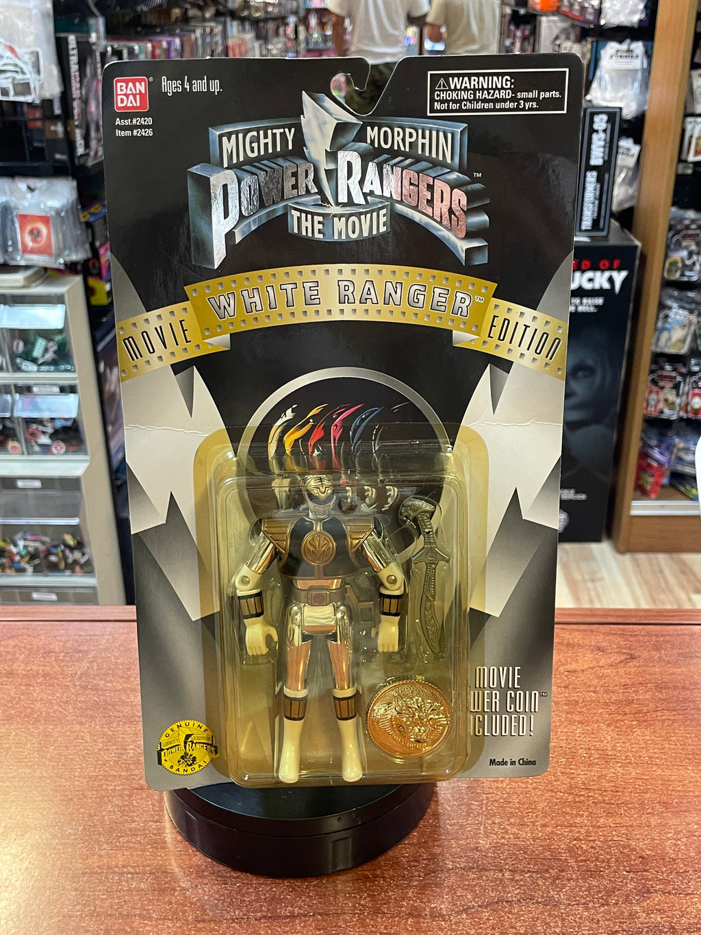 Auto Morphin Metallic White Ranger (Vintage MMPR Power Rangers, Bandai) **SEALED**