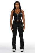 Colleen Black Tank Flare Pant Active Set