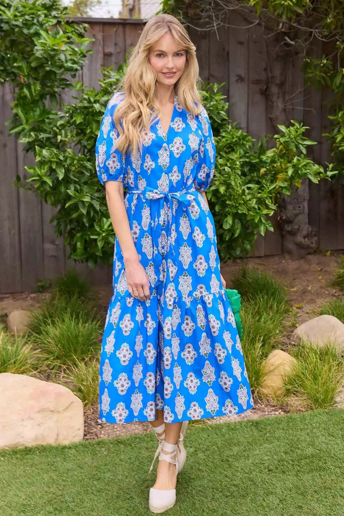 Anita Blue Floral Print Midi Dress