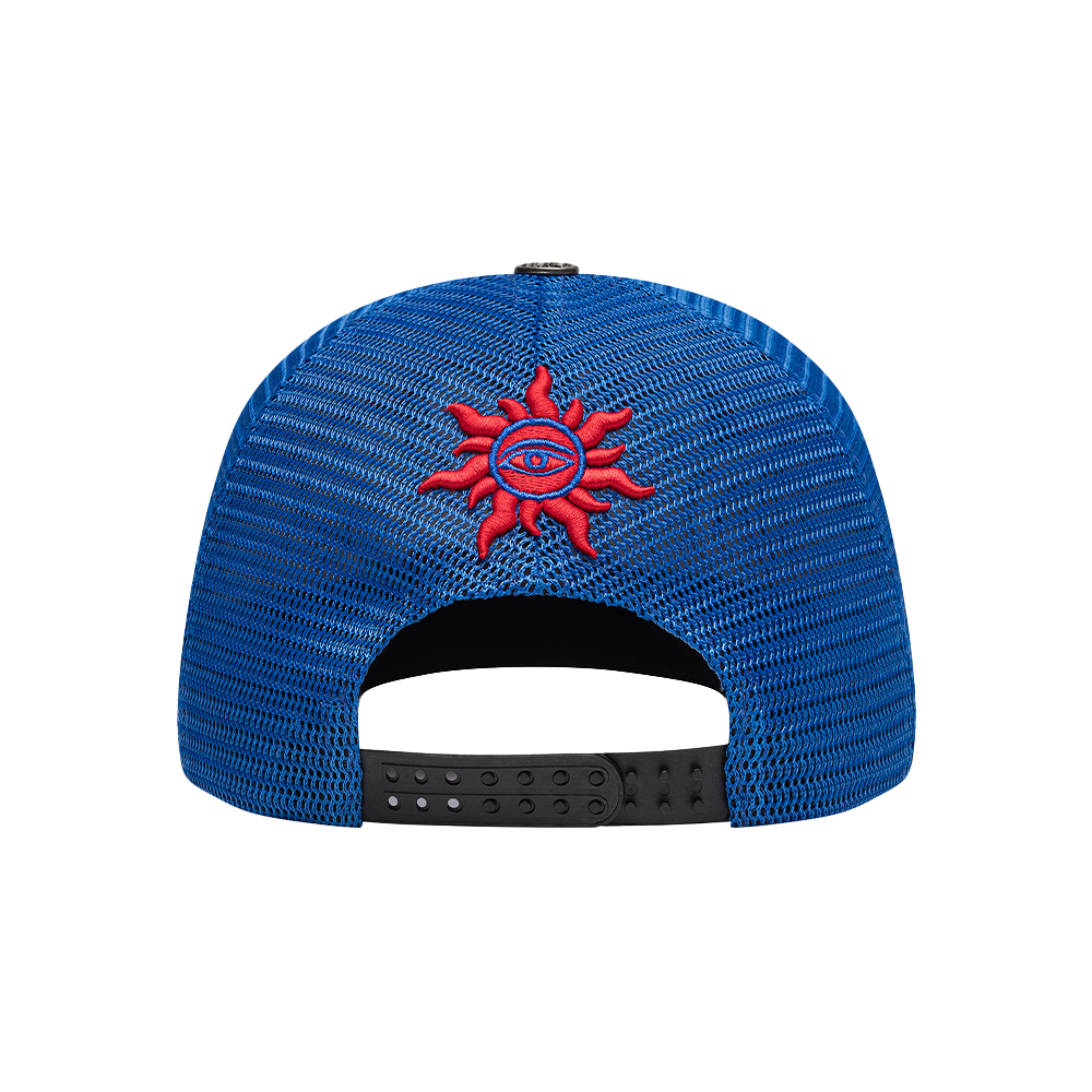 Godspeed GS Neo Trucker Hat (Blue/Yellow/Red)