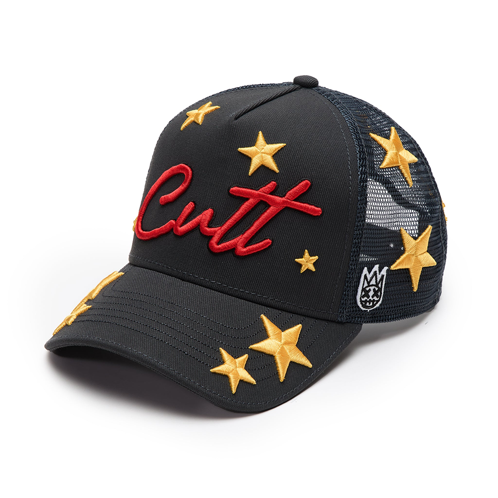Cult of Individuality Cult's Logo Mesh Back Trucker Hat "Cherubs" in Steel