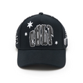 Cult x El Alfa Premium Paisley 5 Panel A Frame Trucker Hat in Black