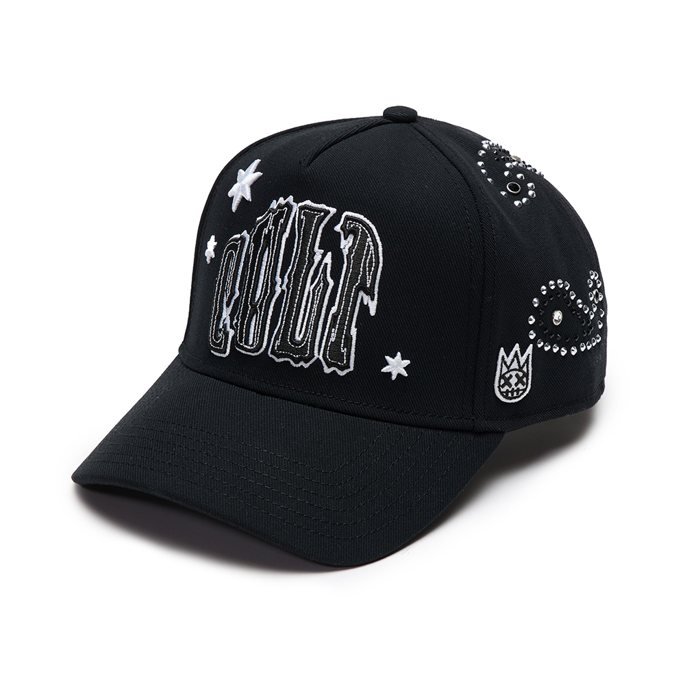 Cult x El Alfa Premium Paisley 5 Panel A Frame Trucker Hat in Black