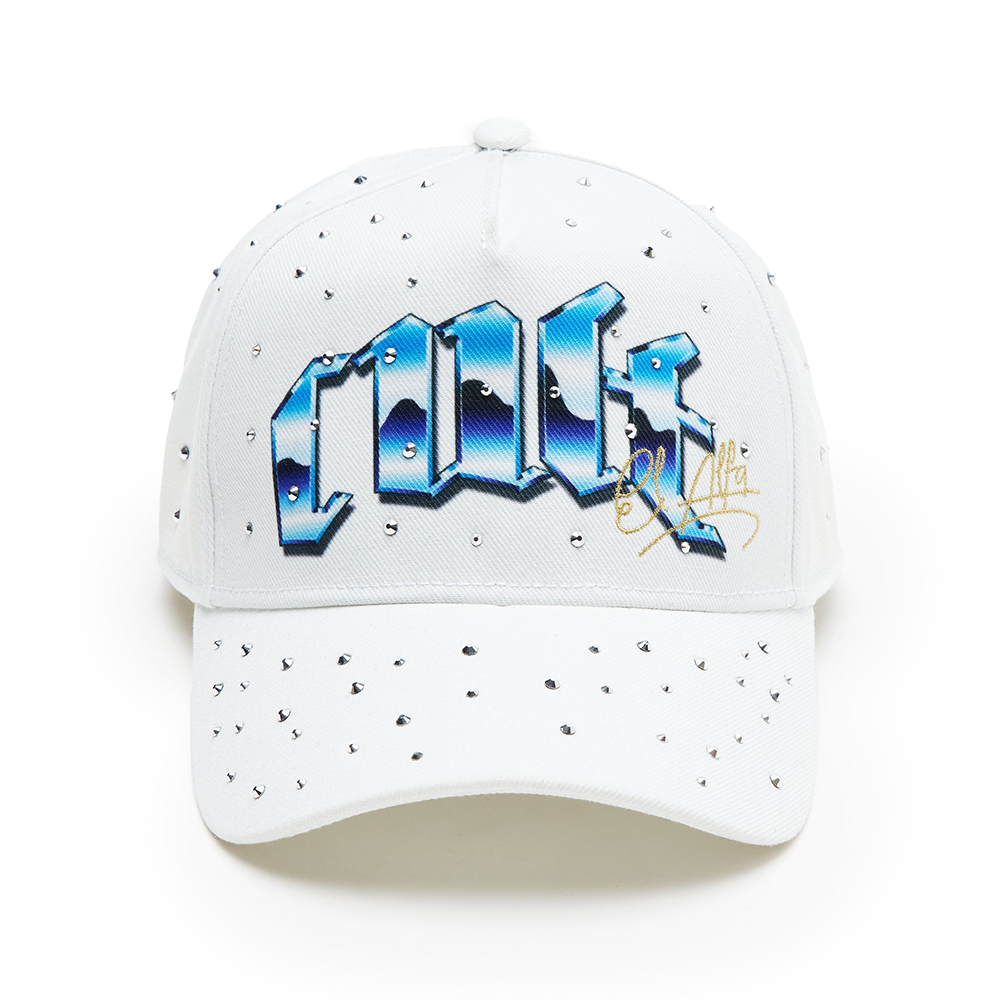 Cult x El Alfa Premium Logo 5 Panel A Frame Trucker Hat "Panther" in Winter White