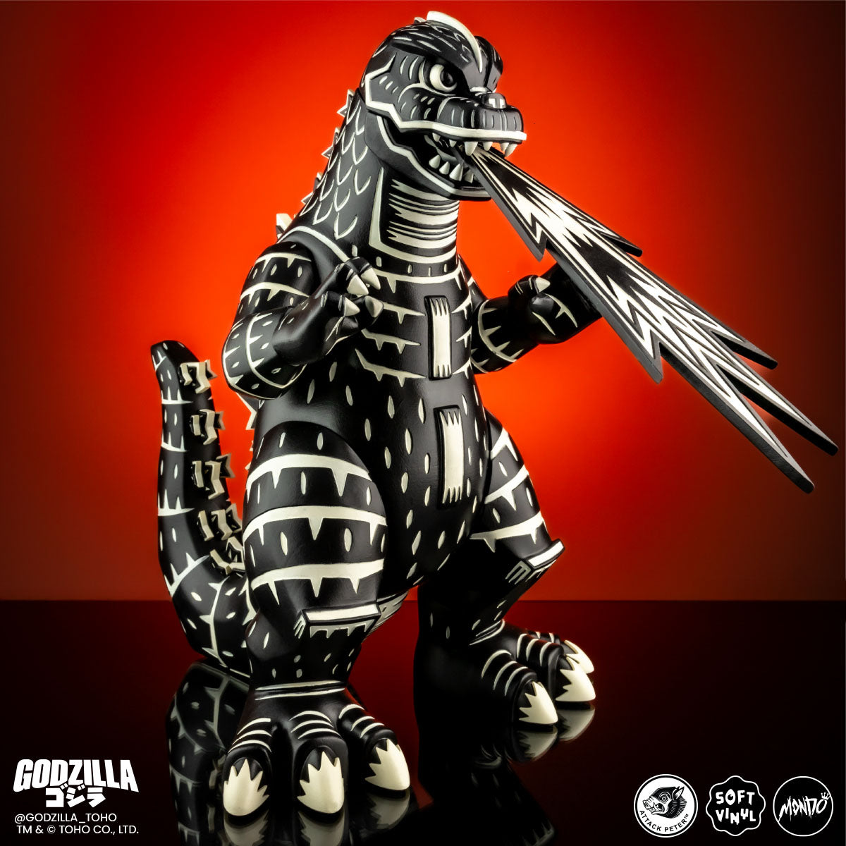 Godzilla - Vinyl Designer Figure by Attack Peter - Linocut Variant