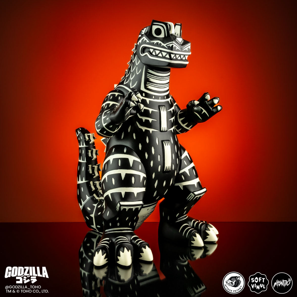 Godzilla - Vinyl Designer Figure by Attack Peter - Linocut Variant