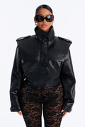 Boss Energy Funnel Neck Moto Jacket - Black