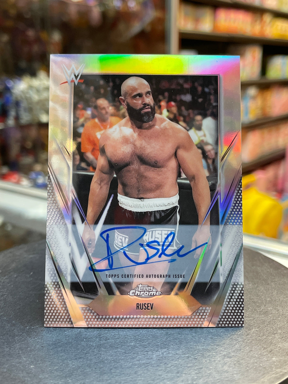 Rusev Silver Auto (WWE, Topps Chrome)
