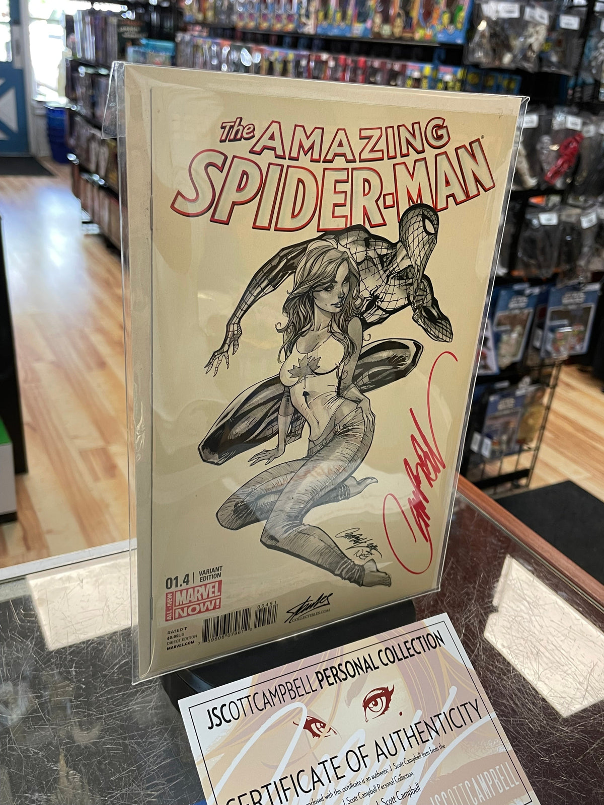 Amazing Spider-Man #01.4 Variant -Campbell Signed-  (Marvel, Comics)