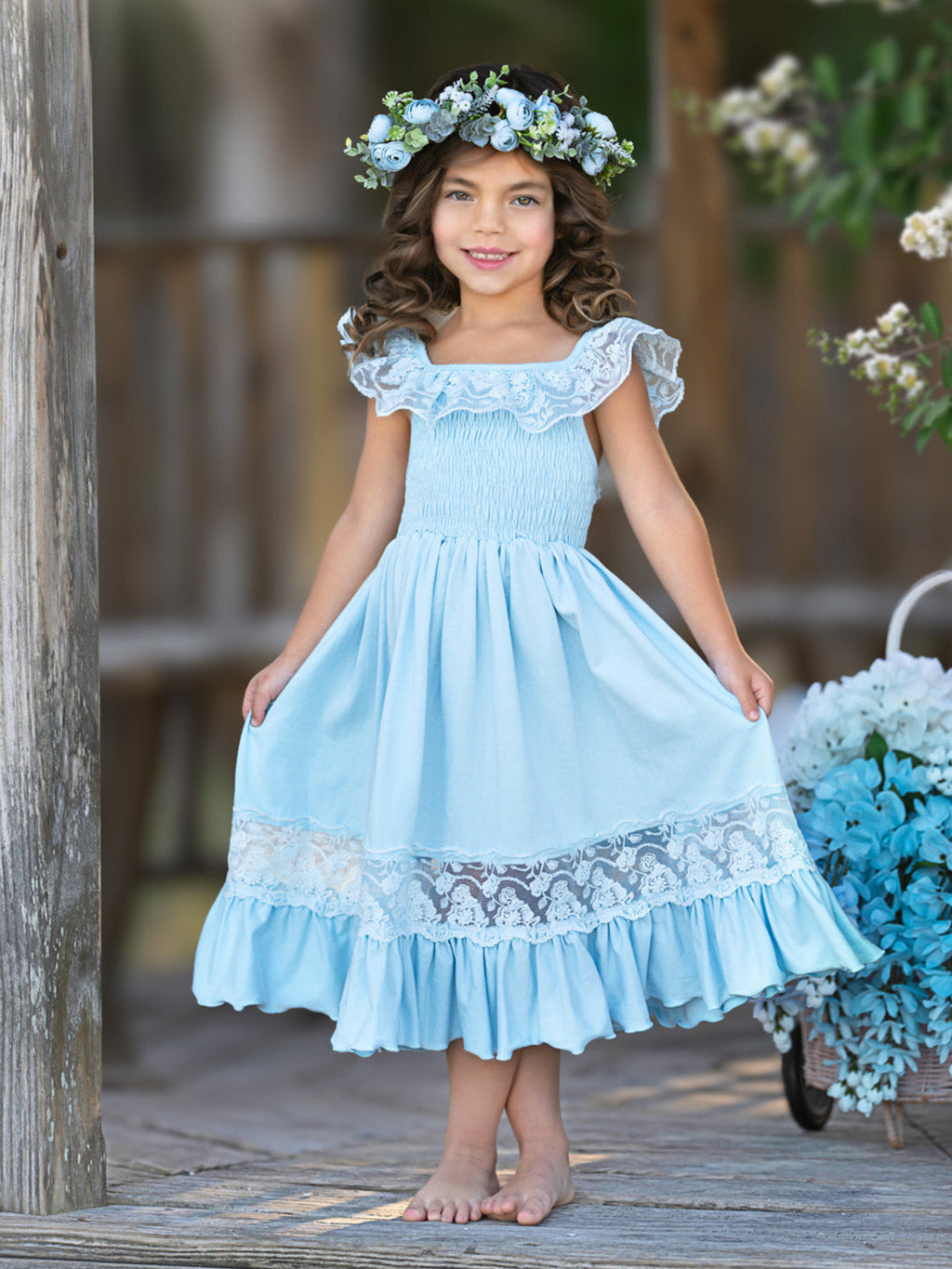 Baby Blue Chic Lace Maxi Dress
