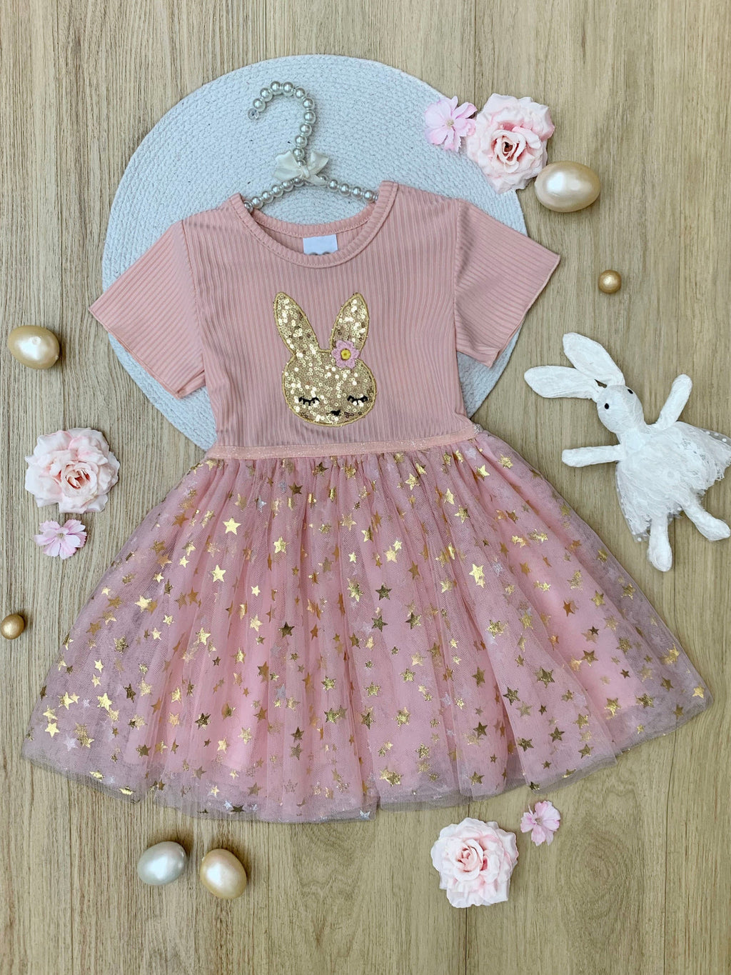 Blush Star Bunny Easter Tulle Dress