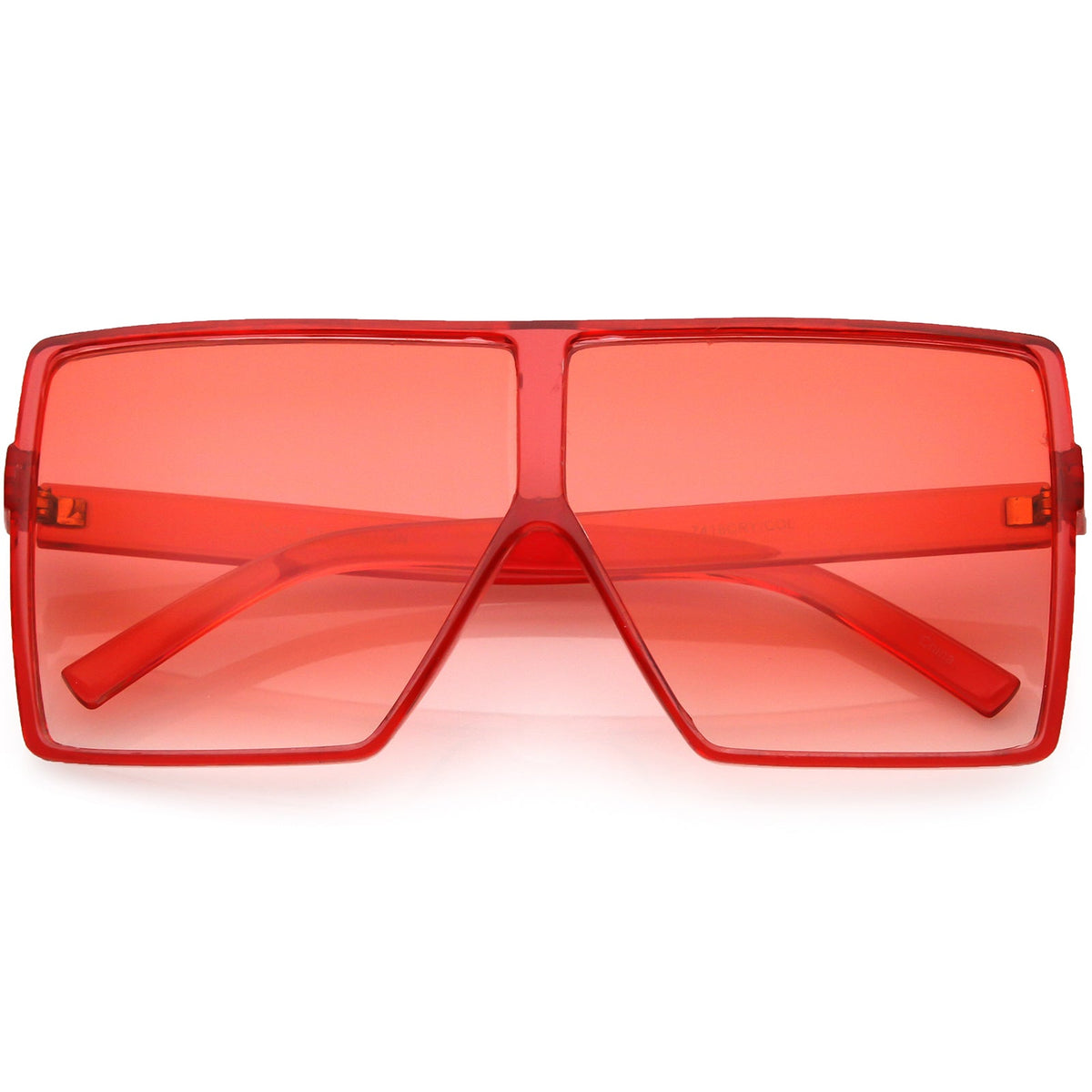 Super Oversize Translucent Square Sunglasses Flat Top Color Tinted Flat Lens 69mm