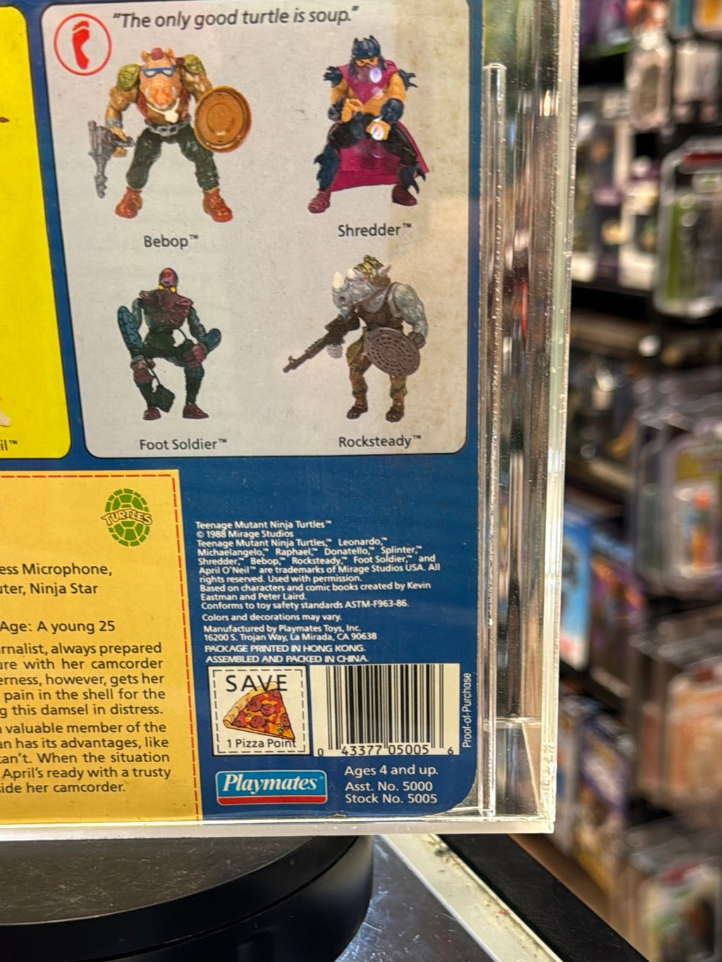 April O’Neil 10 Back No Press (Vintage TMNT Ninja Turtles, Playmates) *CAS Graded 80*