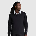 Long Sleeve Rugby Shirt with Twill Collar, Embroided C Logo