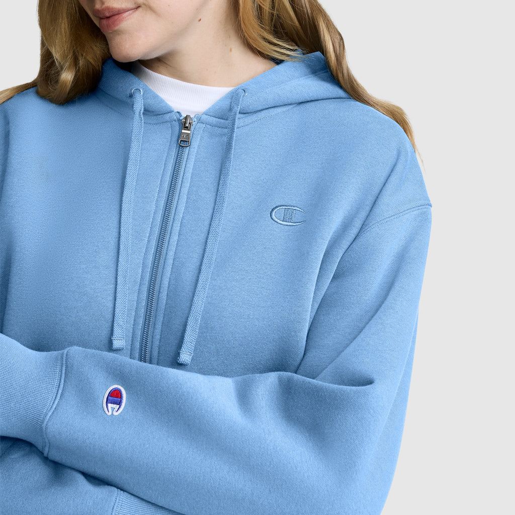 Cropped Zip-Up Hoodie