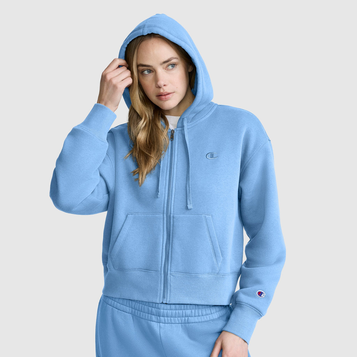 Cropped Zip-Up Hoodie