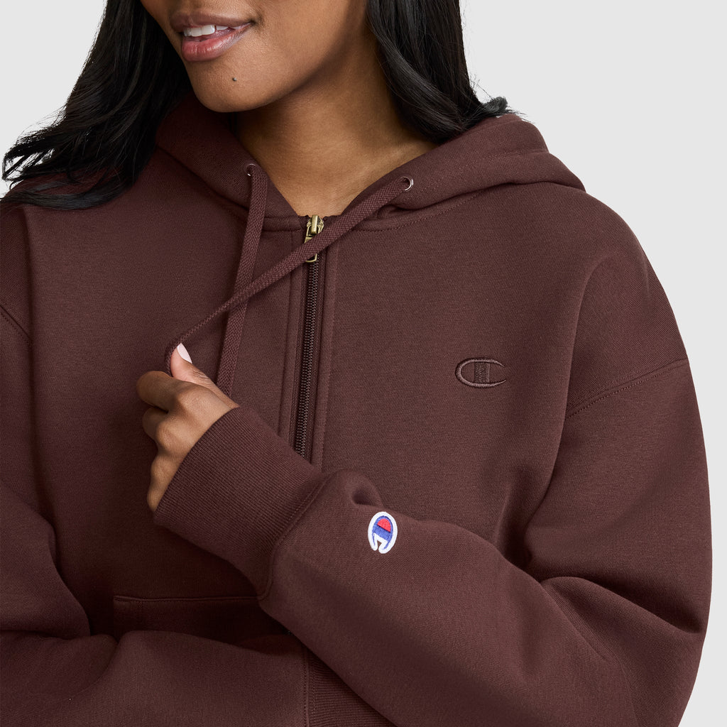Cropped Zip-Up Hoodie
