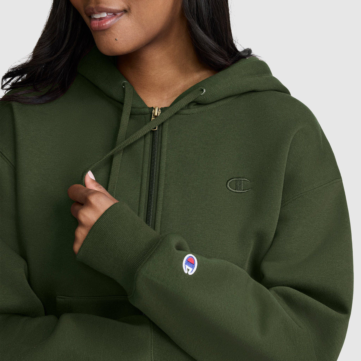 Cropped Zip-Up Hoodie