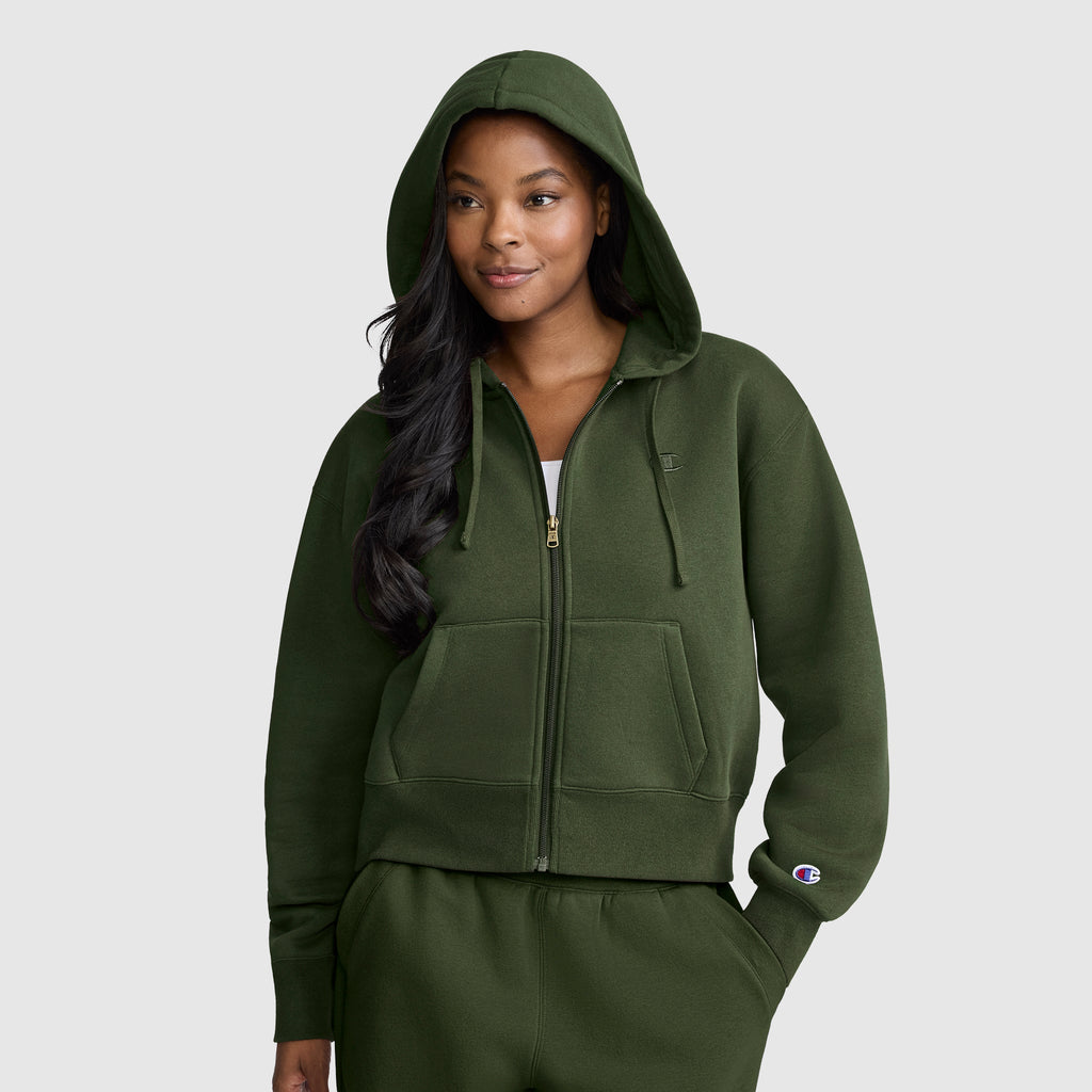 Cropped Zip-Up Hoodie