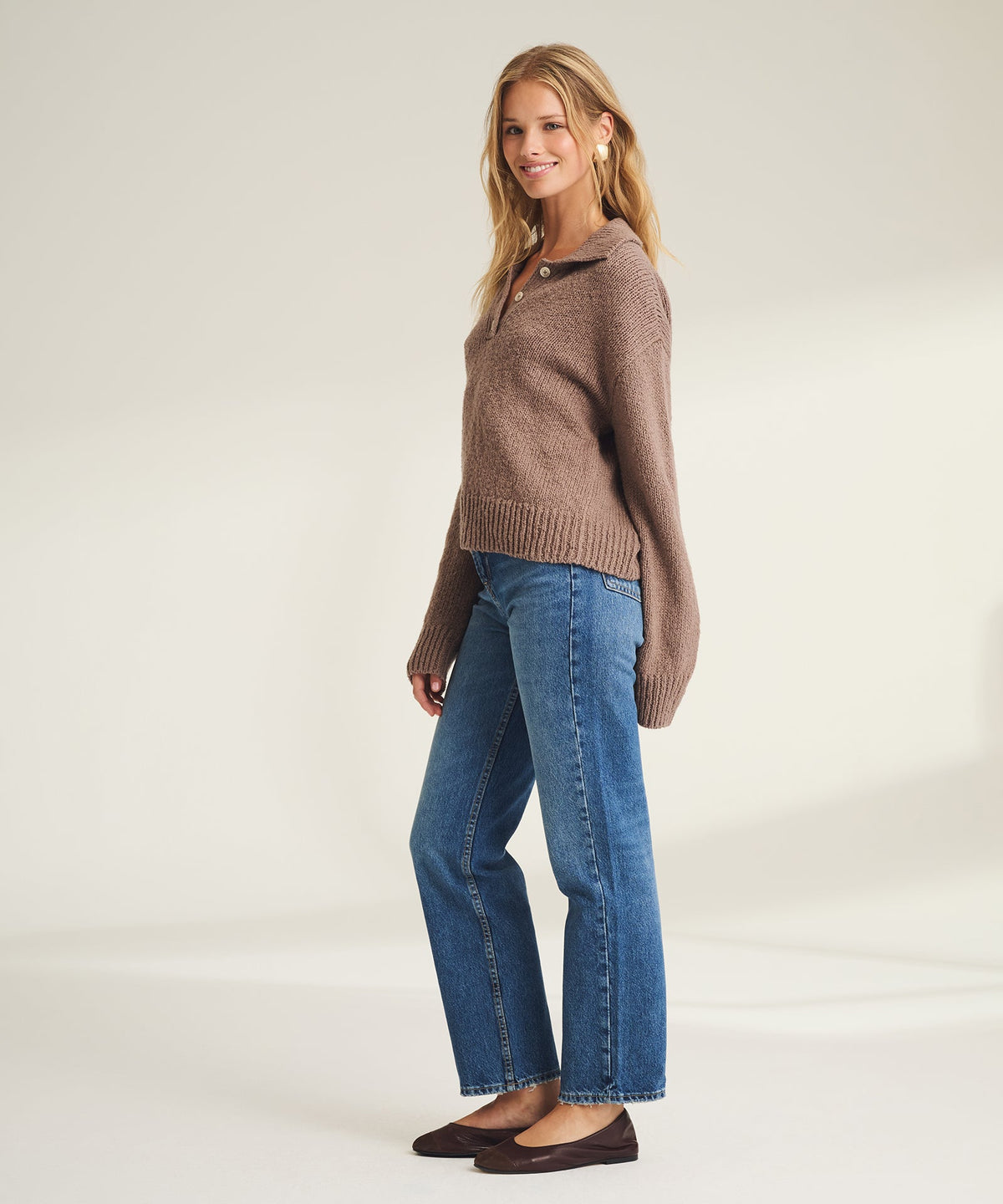 Chunky Cotton Polo Sweater
