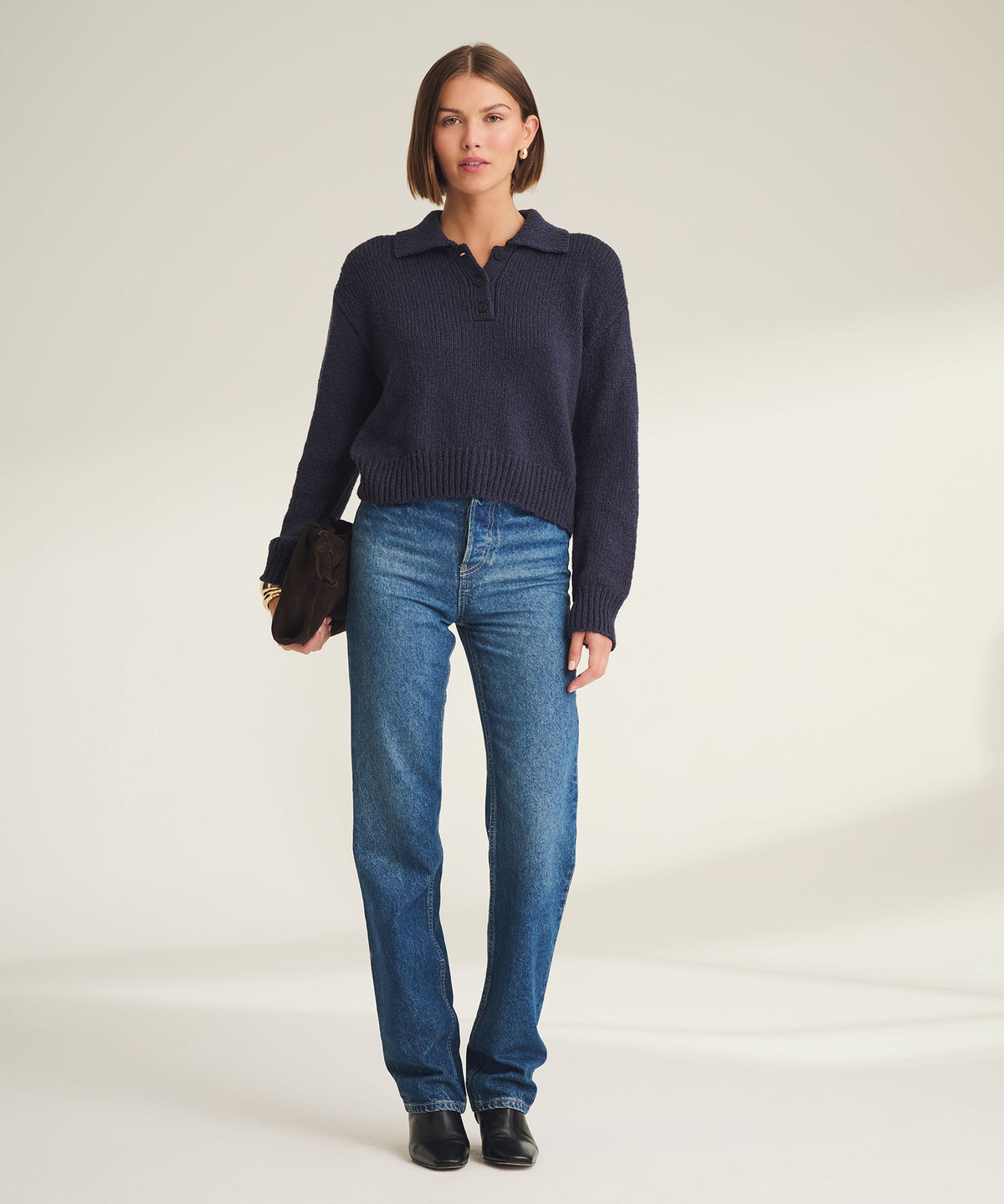 Chunky Cotton Polo Sweater
