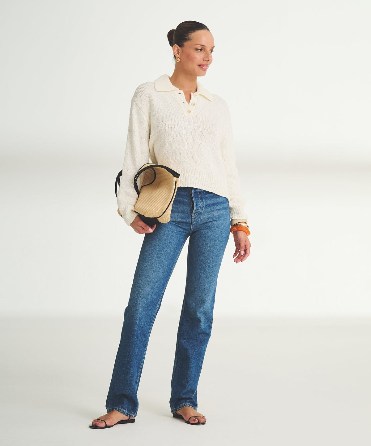 Chunky Cotton Polo Sweater