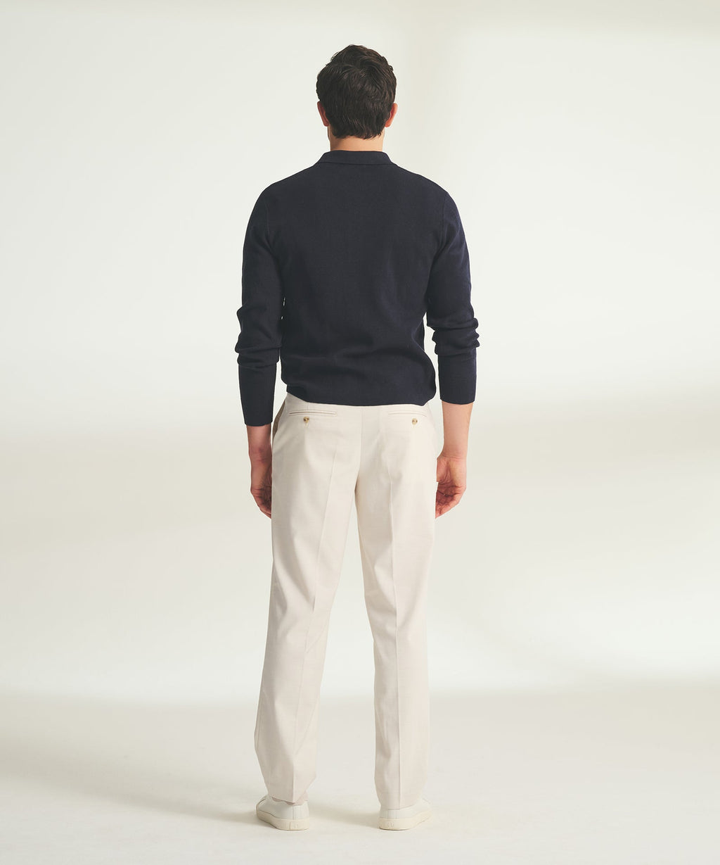 Cotton Cashmere Polo Sweater