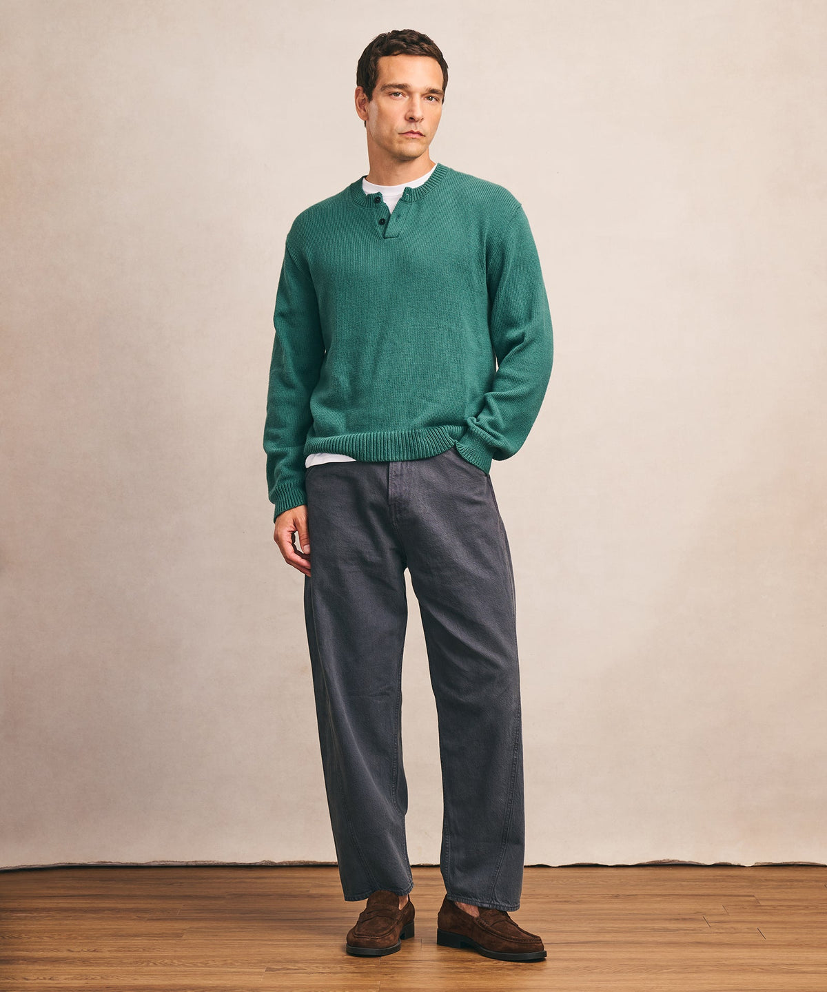 Cotton Henley Sweater